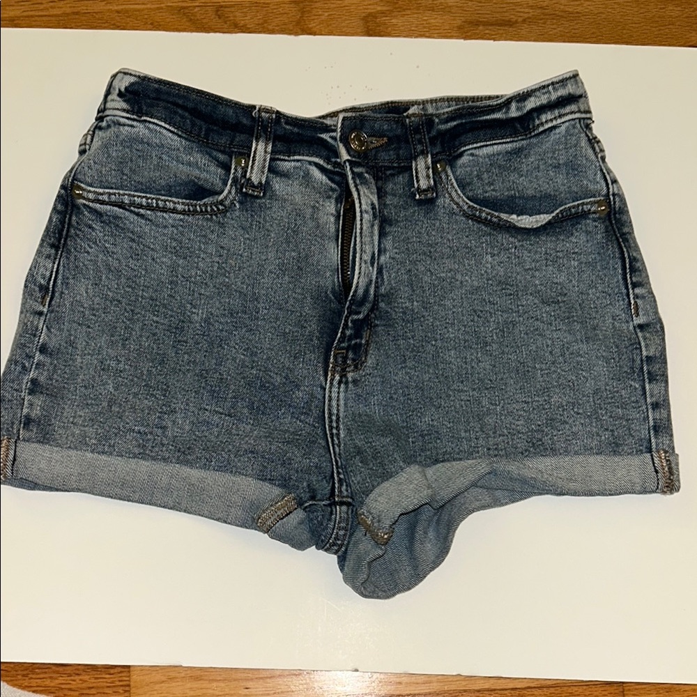 Wild Fable Blue Jean Shorts High-Waisted Cuffed